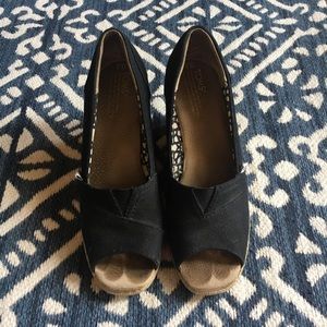 TOMS espadrille wedges